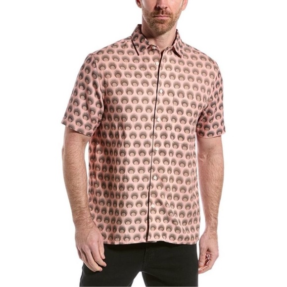 Ted Baker Other - Ted Baker Pegus Retro Spot Print Linen-Blend Button Down Shirt XL Pink